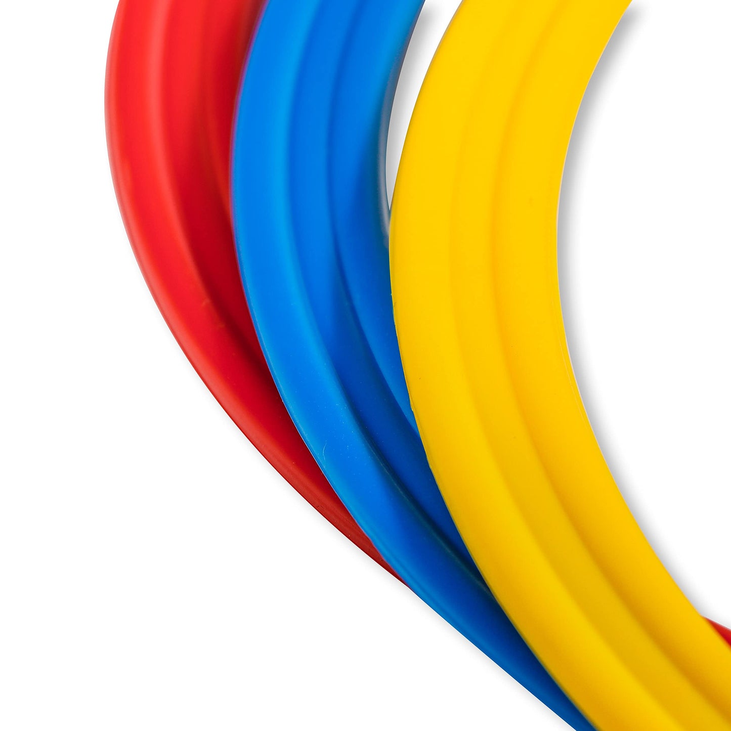 Speed & Agility Training Rings - Set of 12-12" Outer Diameter - with Carrycase - by Trademark Innovations (Red/Yellow/Blue)