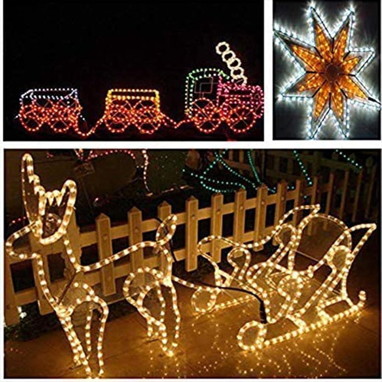 Skiennix 100ft LED Rope Lights - Waterproof, Flexible Tube Lighting with 8 Modes | Warm White for Indoor & Outdoor Decor