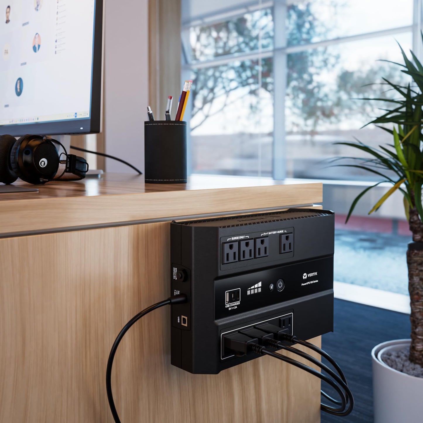 Vertiv Liebert PowerUPS 100 UPS, PST6-900LVMT, 900VA/550W 120V Standby Power, 8 Outlets, Battery Backup with Surge Protection, USB C+A Charging, 3 Year Warranty, User Replaceable Batteries