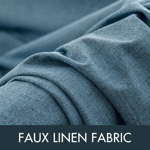 MIULEE Linen Texture Blackout Curtains - Thermal Insulated Grommet Draperies | Dusty Blue, 52x120 Inch (2 Panels)