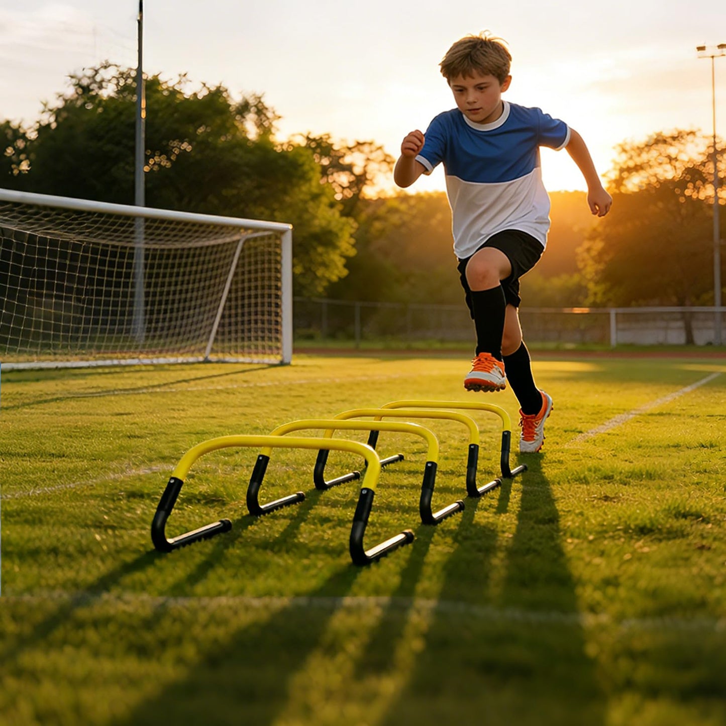 Agility Ladder,Soccer Training Equipment Set-20ft Speed Ladder,12 Soccer Cones,4 Hurdles,Jump Rope,Running Parachute,Basketball Football Agility Training Equipment for Kids, Youth, Adults (Yellow)
