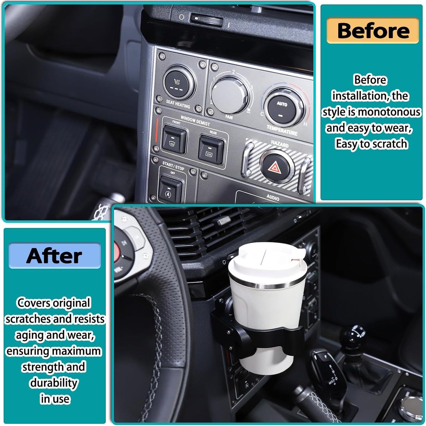 2 1 2020-2026 Car Multi-Function Drink Cup Phone Holder, in Bolt-on Stand Bracket Organizer, Cell Phone Mount