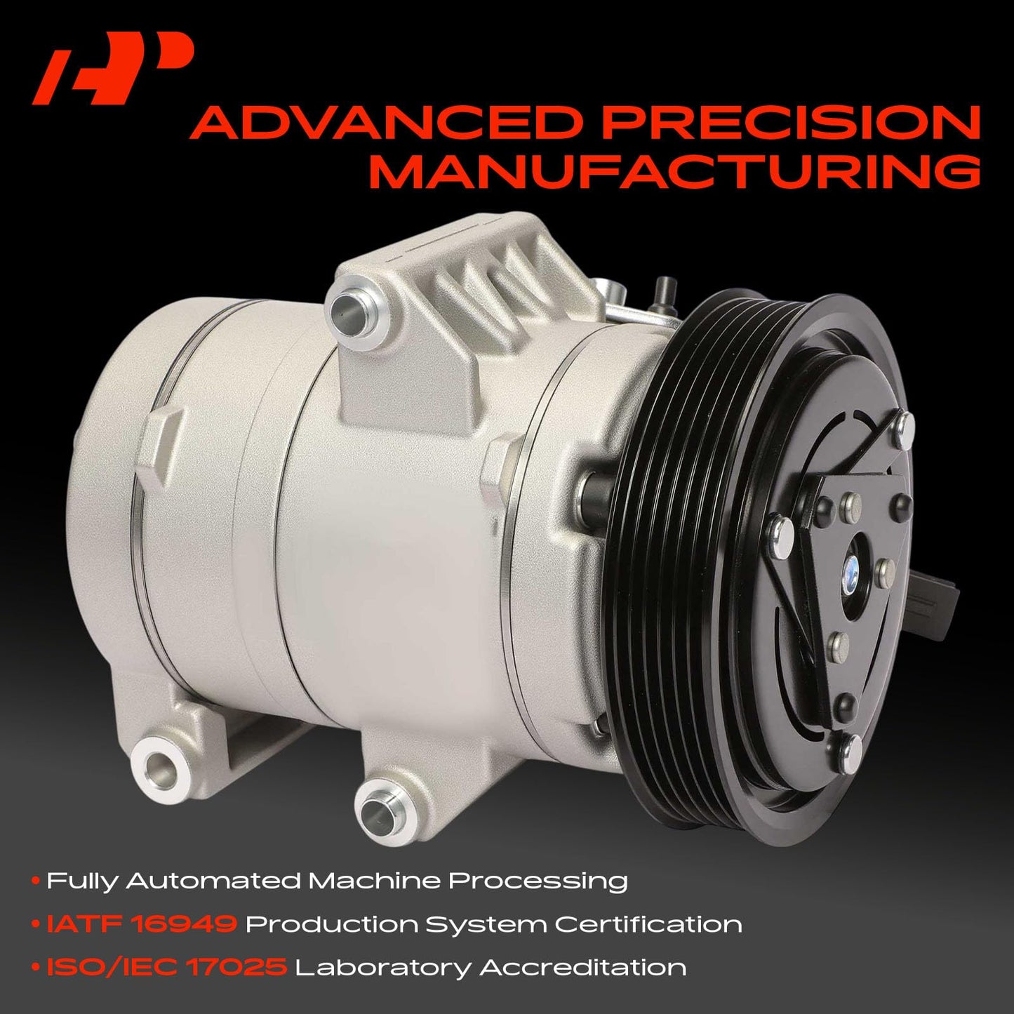 A-Premium Air Conditioner AC Compressor with Clutch Compatible with Ford Fusion 2006-2012, Lincoln MKZ 2010, Zephyr 2006, Mercury Milan 2006-2011, w/ 5.24" Outer diameter Pulley, w/ 5.04" Inner diamet