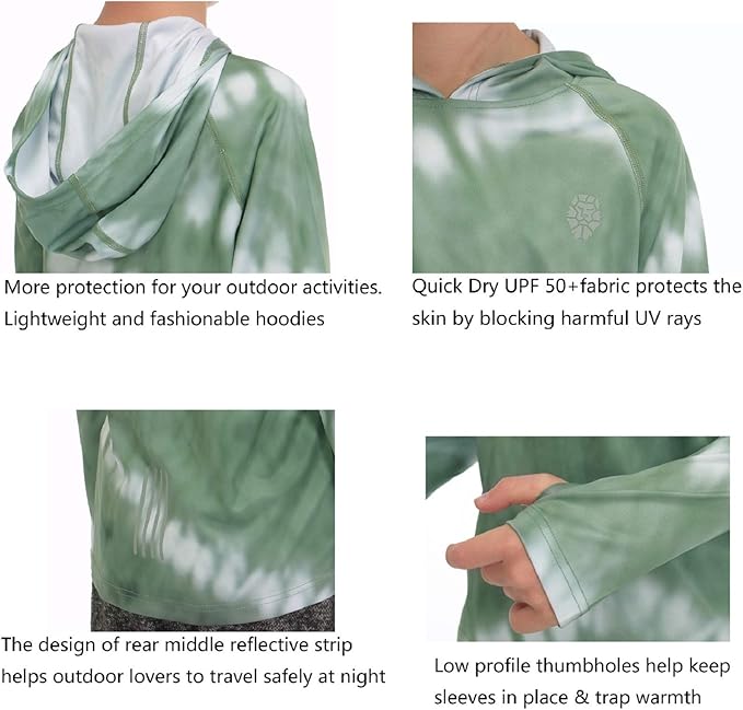 Hoodies for Boys Outdoor Recreation Shirts - Youth Athletic Tops Sun Protection UPF 50+