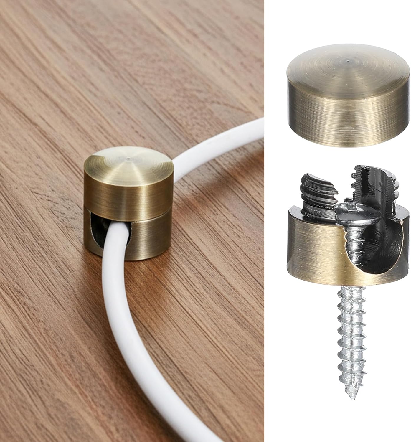 Sibba 3 Cable Anchor Holders PCS Antique Bronze Charger Holders for Cords Aluminum Adhesive Cord Clips for Desk