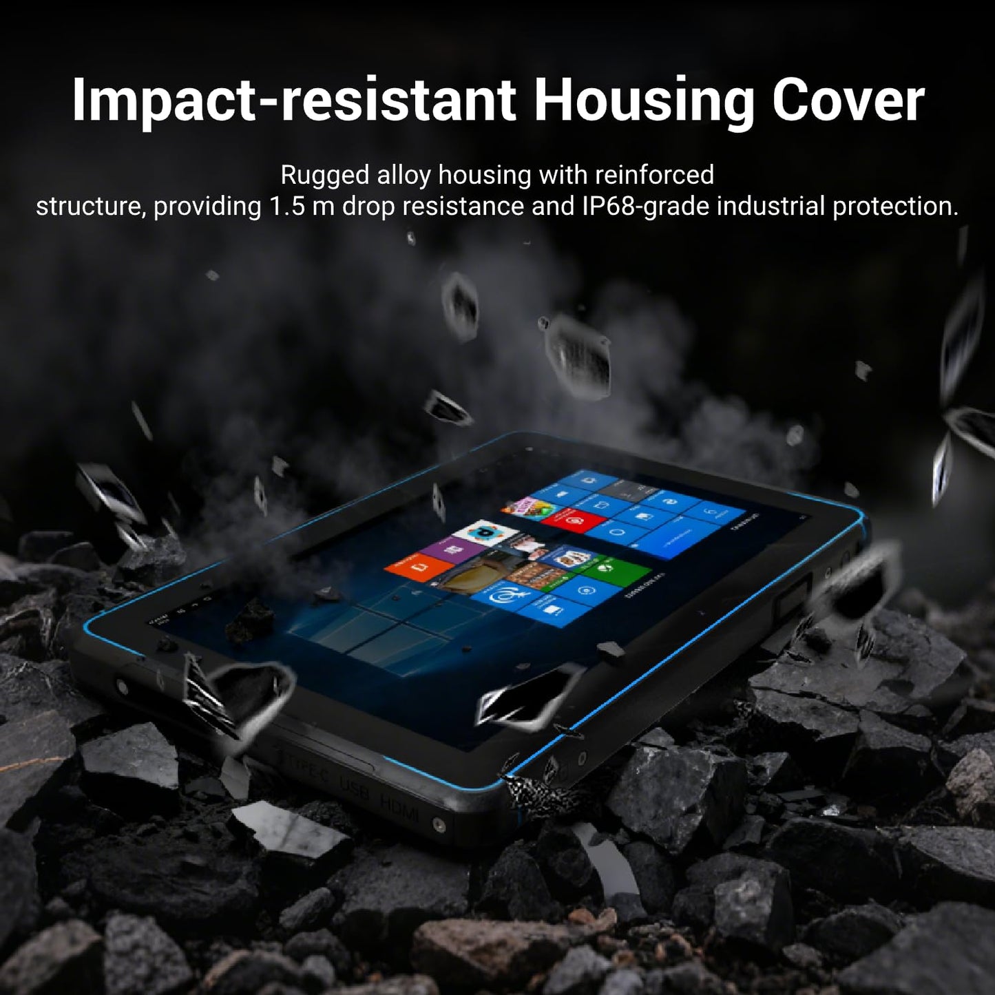 HUGEROCK 10.1" ATEX Certified Explosion-Proof Rugged Tablet, N5105, 16GB+128GB, Windows 11, IP68 Industrial Mobile Computer for Hazardous Zones/Oil & Gas/Mining