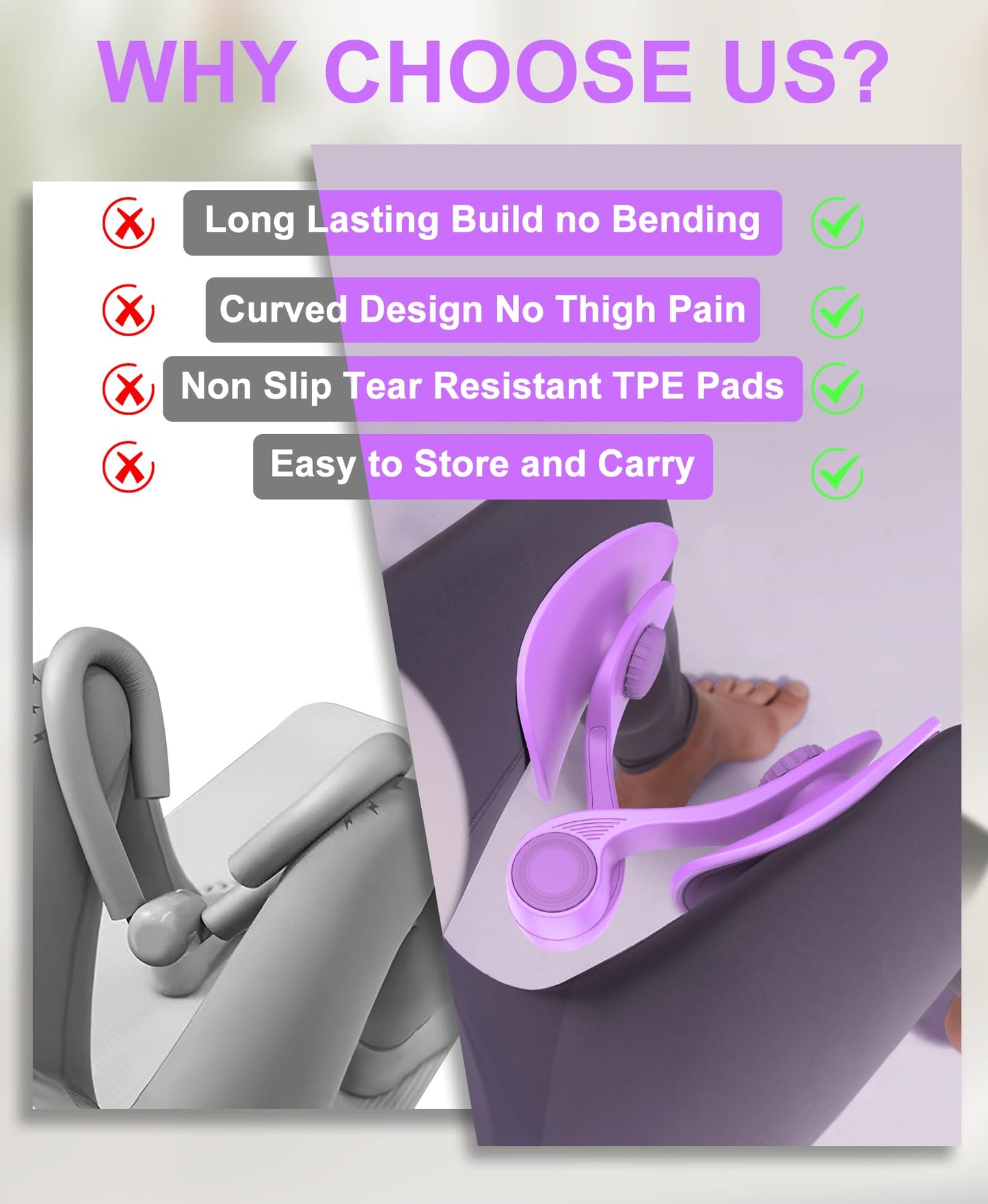 Kegel Exerciser, Pelvic Floor Muscle Exercise Devices for Women, Inner Thigh Exerciser Leg Workout Equipment Thigh Trainer for Male Hip Trimmer Inner Thigh Toner Workout