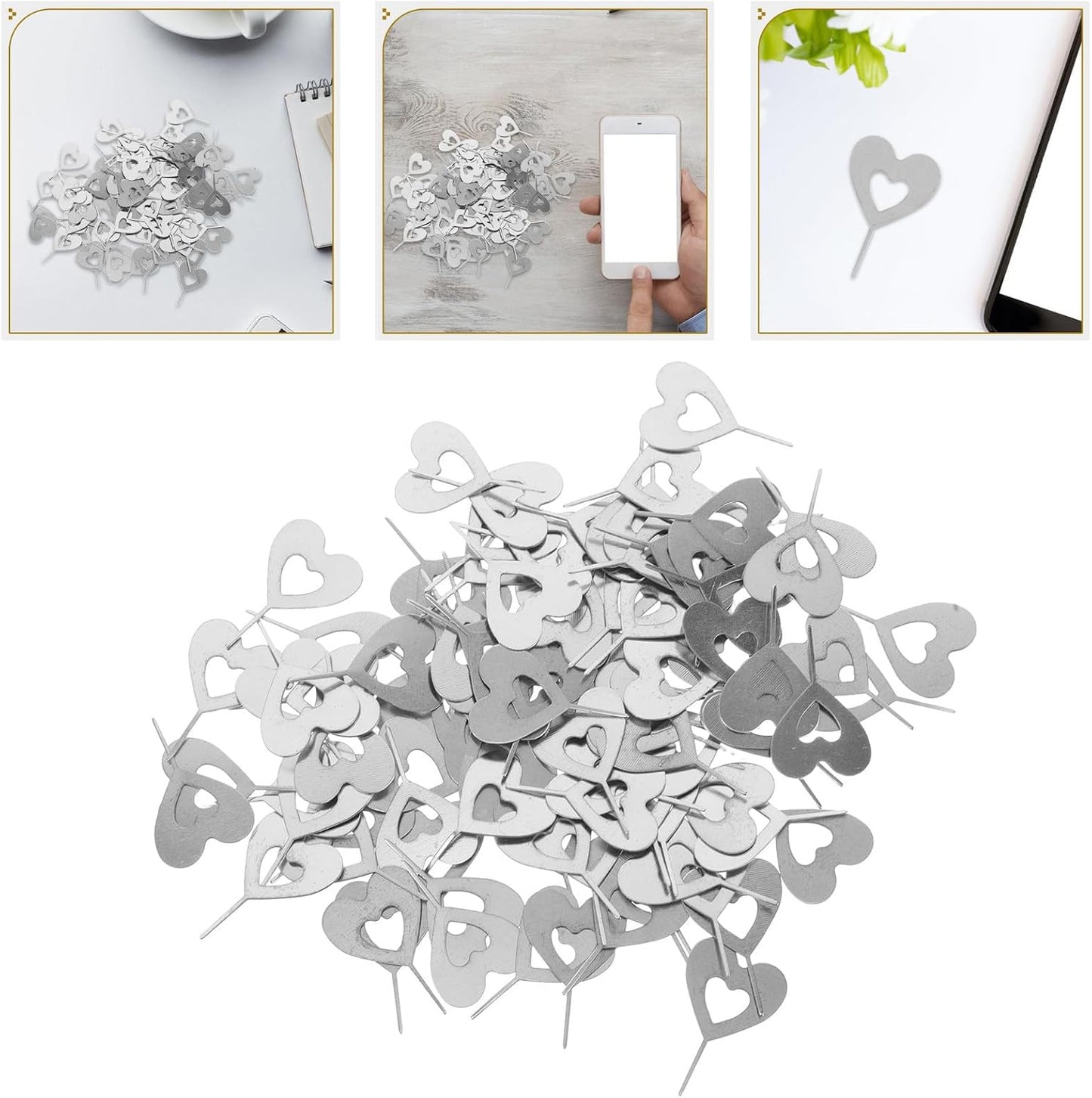 100pcs SEWACC Universal Sim Card Removal Tool Sim Tray Ejector Pin Stainless Steel Card Ejector for Mobile Phone