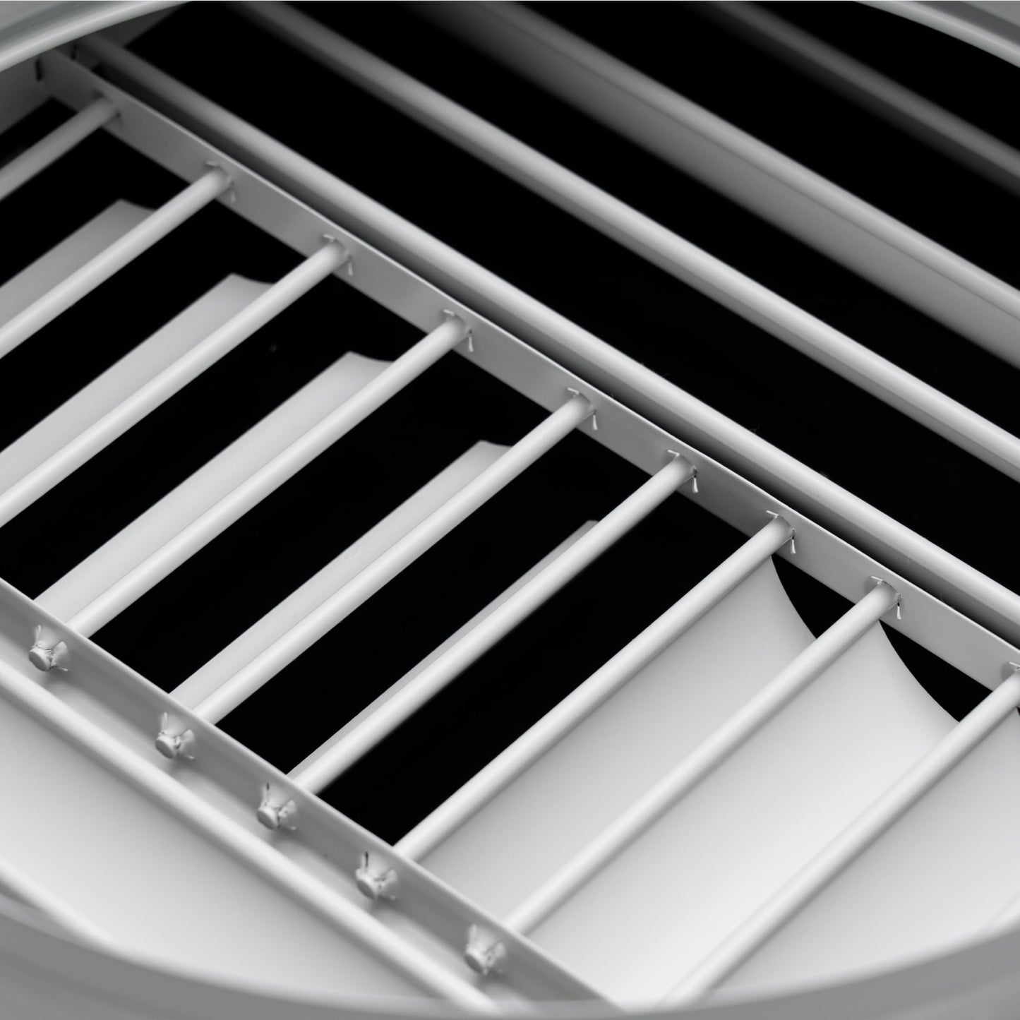 Fits 24x24 Steel T-Bar Ceiling Grid | 2x2 Feet Lay in Steel Perforated Face Air Supply Diffuser with Round 10" [Neck Size] by Handua | Ceiling Vent | White| Outer Dimension: 23-3/4" x 23-3/4"