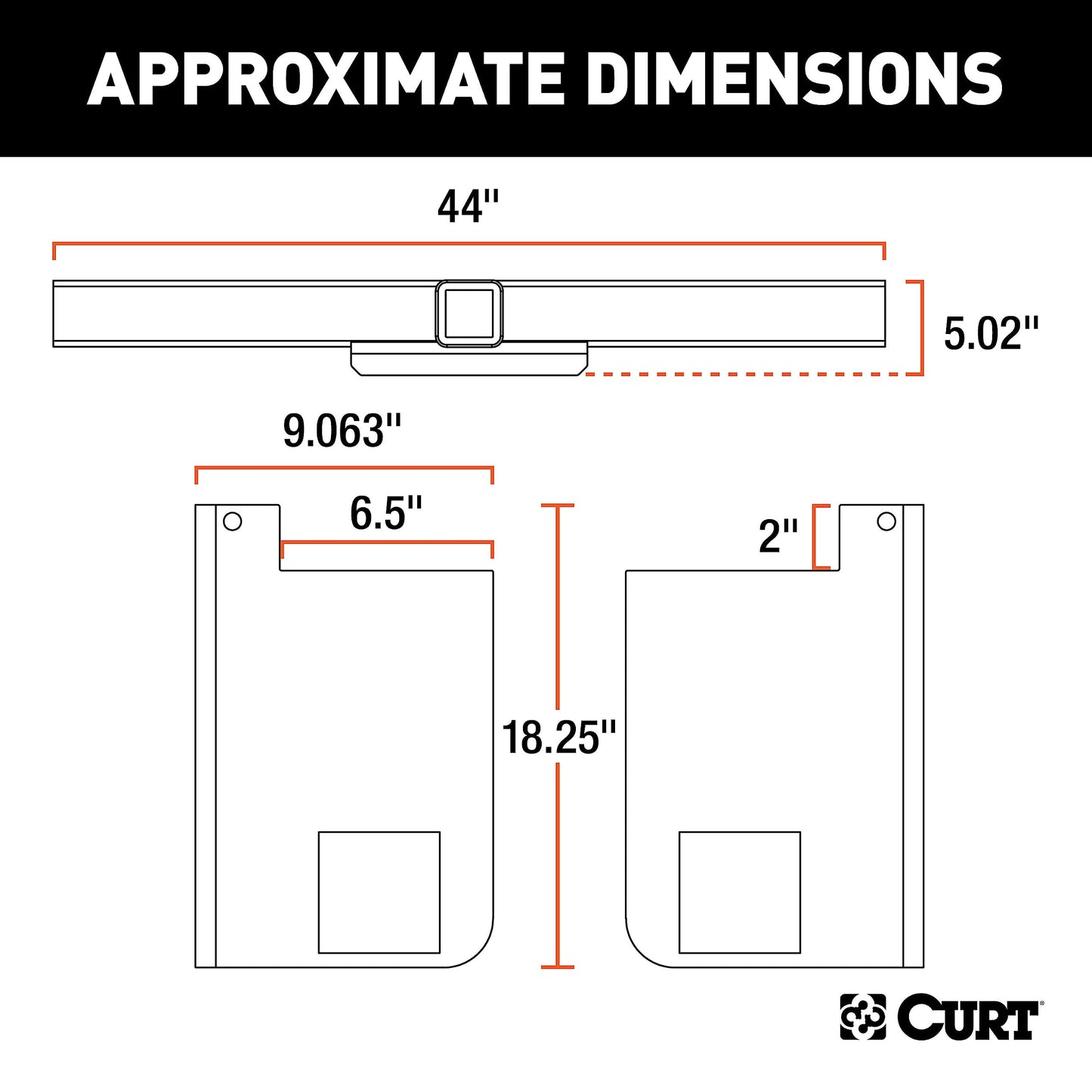 Universal Weld-On Trailer Hitch, 2-1/2" Receiver (Up to 44" Frames, 18" Drop)