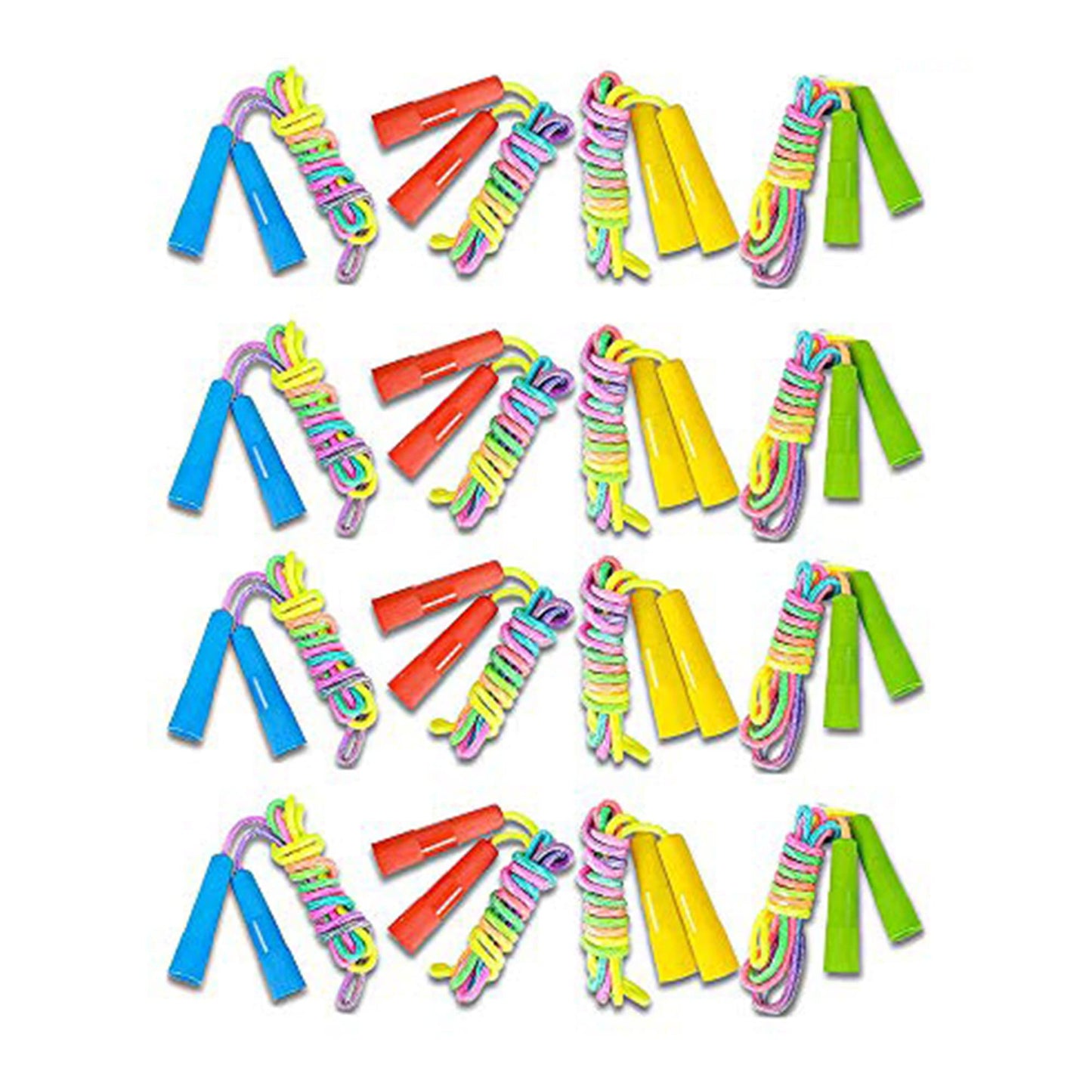Forsun 16 Pack 7.5ft Rainbow Jump Rope Set| Vibrant Jumping Ropes| Durable Nylon Skipping Ropes |Great Birthday Party Favors/Goodie Bag Fillers/Gift Idea for Boys and Girls