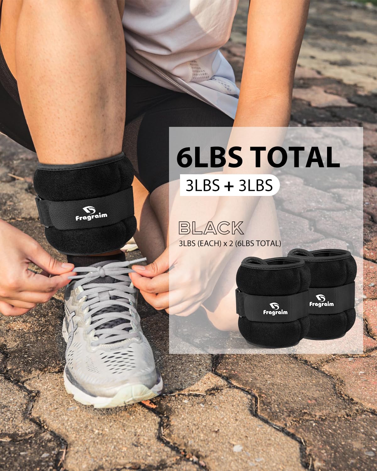 Ankle Weights, 3 Lbs X 2 Wrist Leg Arm Weights for Women and Men, Comfortable and Soft, Pretty Sturdy, Perfect for Dancing, Running, Walking, Fitness, Workout, Physical Therapy - Black