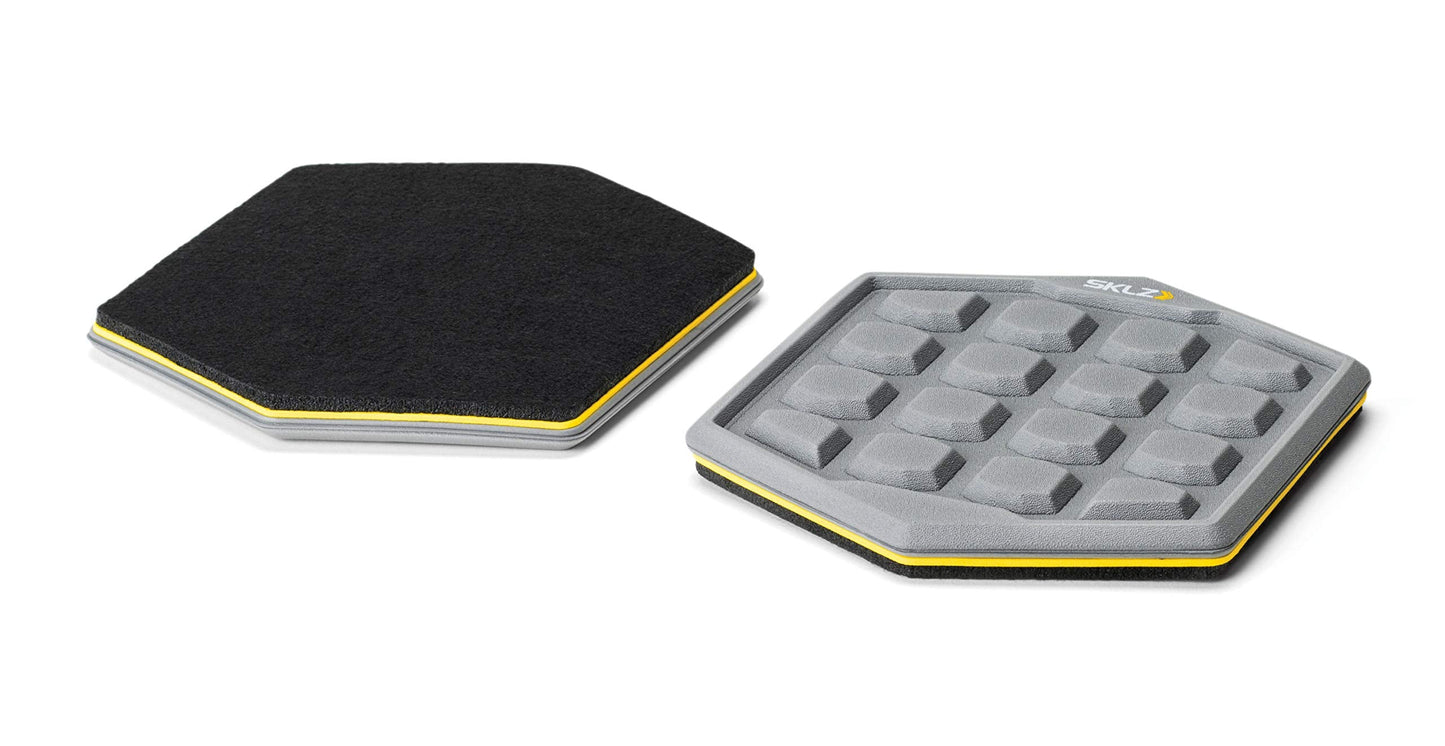 SKLZ Slidez Dual-Sided Exercise Glider Discs for Core Stability Exercises for Hands & Feet, Court Use, grey