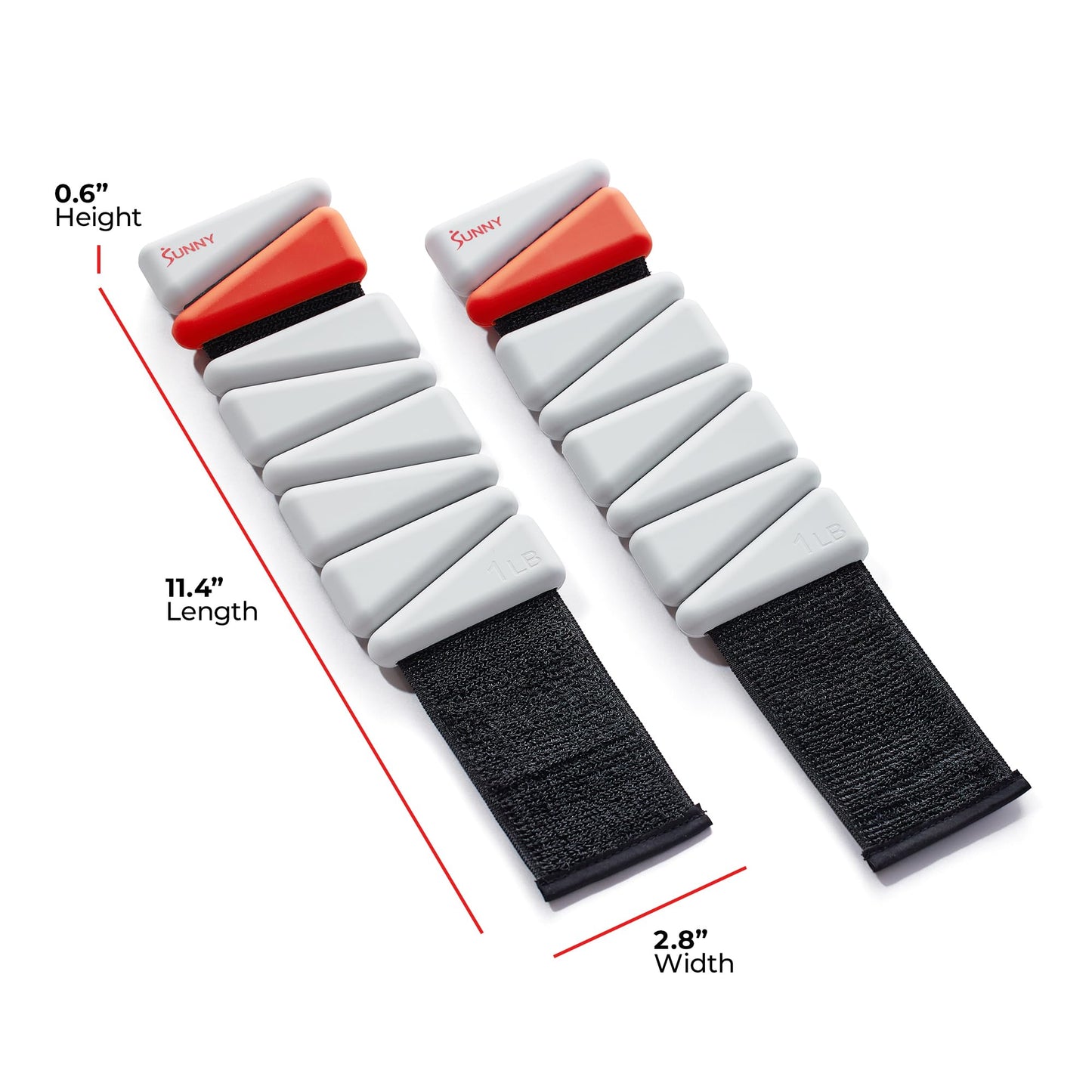 Sunny Health & Fitness Ankle Weights for Women & Men – Adjustable Wrist, Arm & Leg Weights in 1-2 lb Pairs | Ideal for Walking, Pilates, Yoga, Cardio & Strength Training