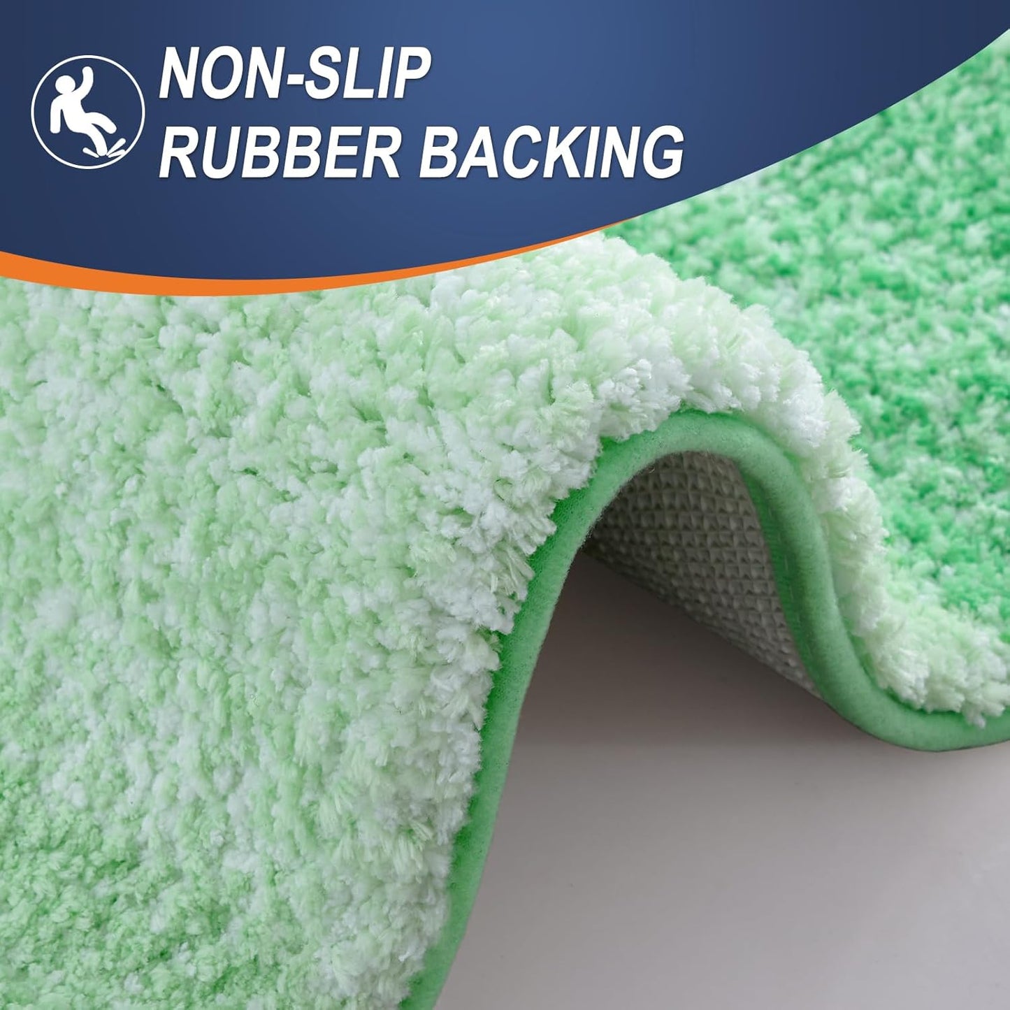 OLANLY Bathroom Runner Rug - Extra Soft Microfiber Mat | Quick Dry, Washable, 47x20 Inches, Green