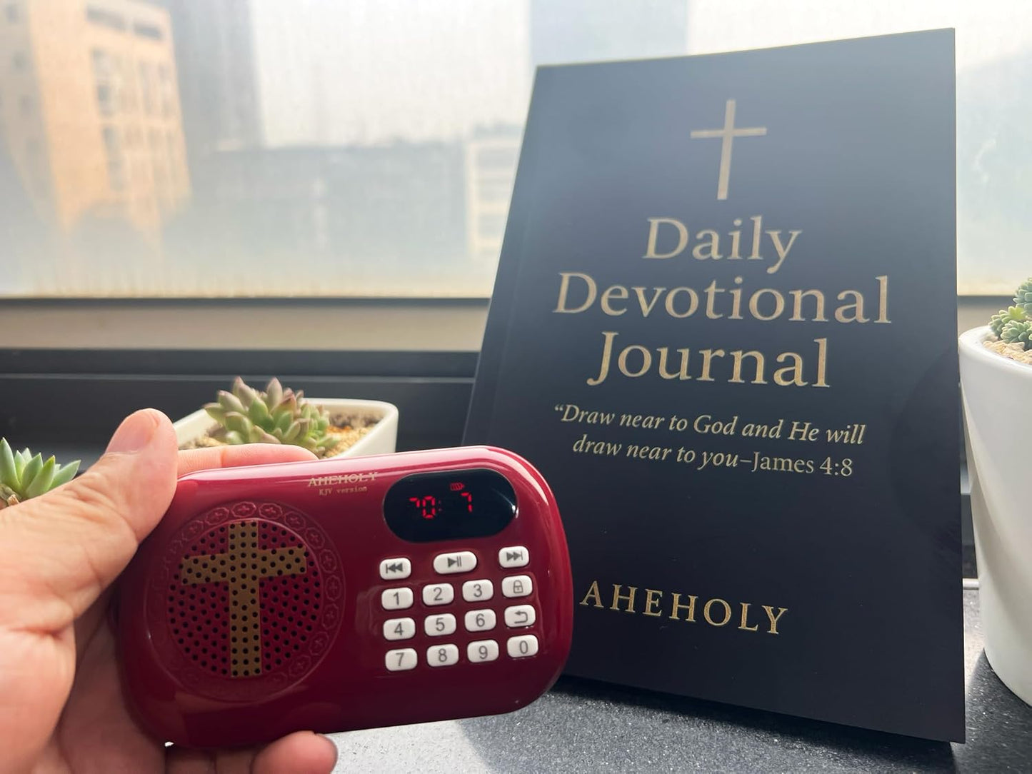 AHEHOLY KJV Audio Bible Player Portable & Rechargeable Scripture Device Preloaded King James Version Simple Interface