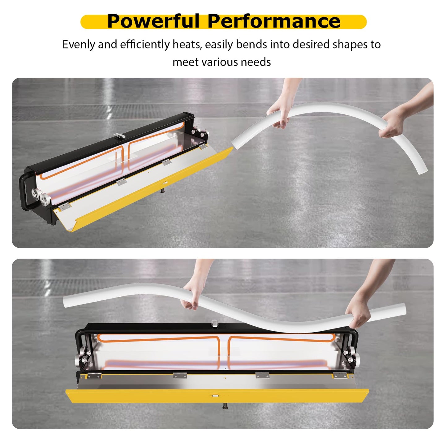 Upgrade 1/2" to 4" PVC Pipe Heater, with Power Cord, Temperature Control & Safety Shutoff, 2300W PVC Conduit Heater with Reflective Interior & Handle, for 52" Sections of PVC Pipe