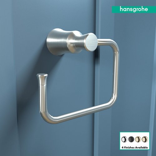 hansgrohe 4786820 Joleena Towel Ring in Brushed Nickel, 8.3-Inches Wide