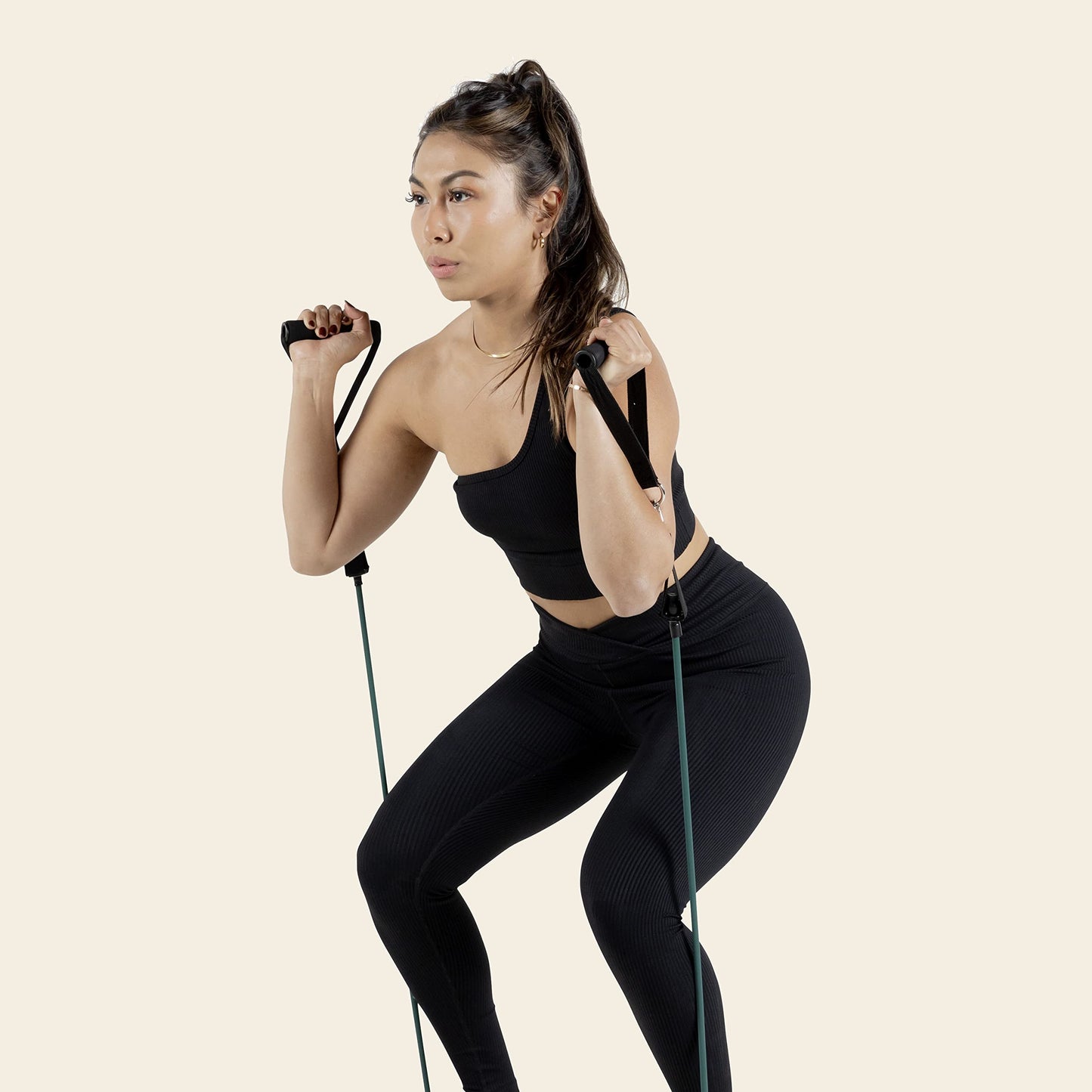 Retrospec Train Resistance Bands Set for Working Out - 5 Stackable Bands, Handles & Door Anchor - Portable Fitness Equipment for Physical Therapy & Yoga Includes Carry Bag