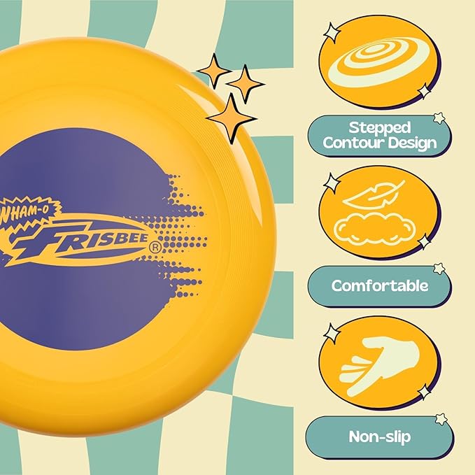 Wham-O Frisbee Cool Flyer Flying Disc, 9.95 Inch Sports Disc Lightweight Durable for Outdoor Beach Park Backyard Game - 130g