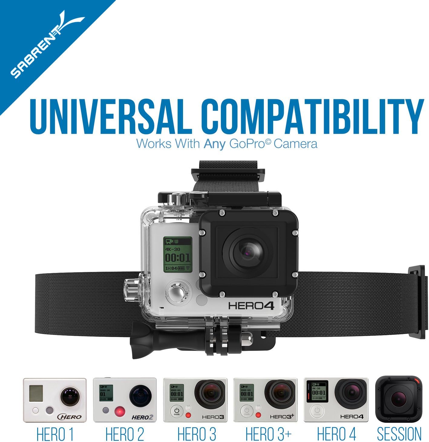 SABRENT Adjustable Head Strap Mount for GoPro Cameras