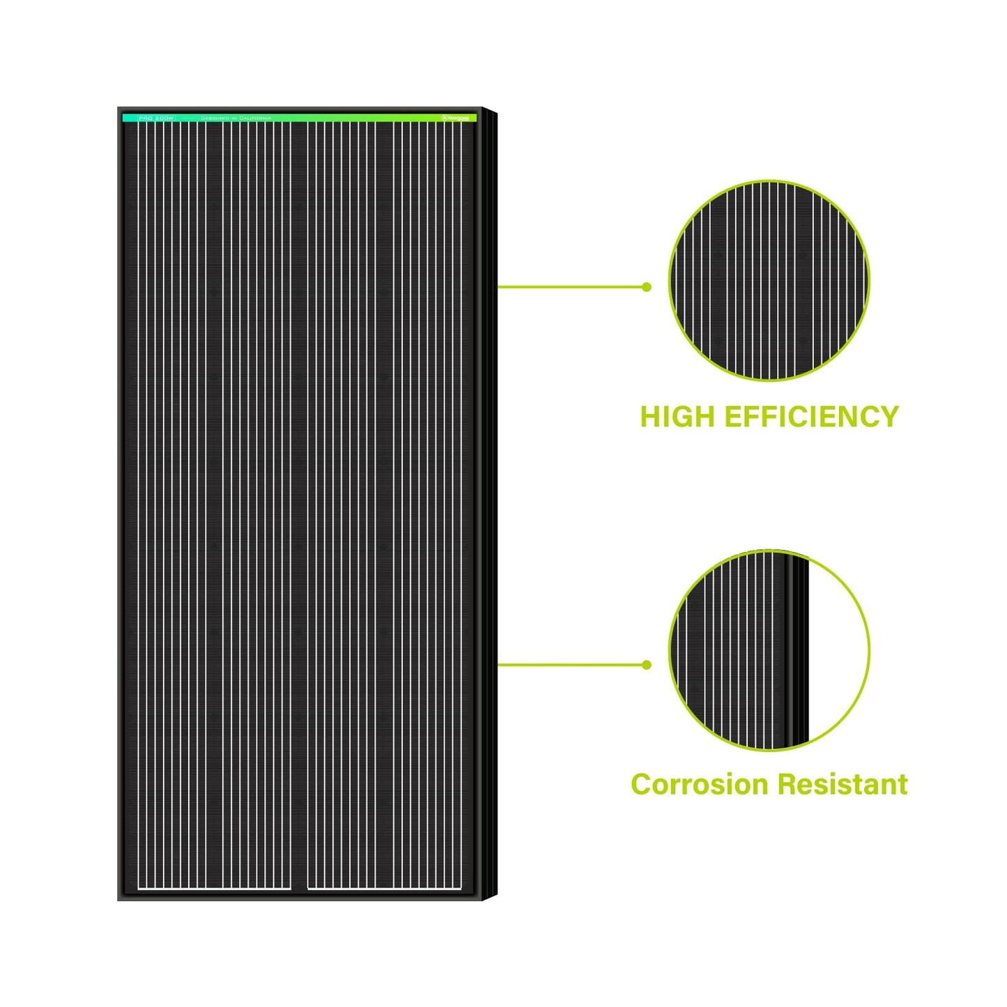 Newpowa PRO 200 Watt 12 Volt Monocrystalline 200W 12V Solar Panel, 9 busbar PV Module, High Efficiency Mono Module RV Marine Boat Off Grid