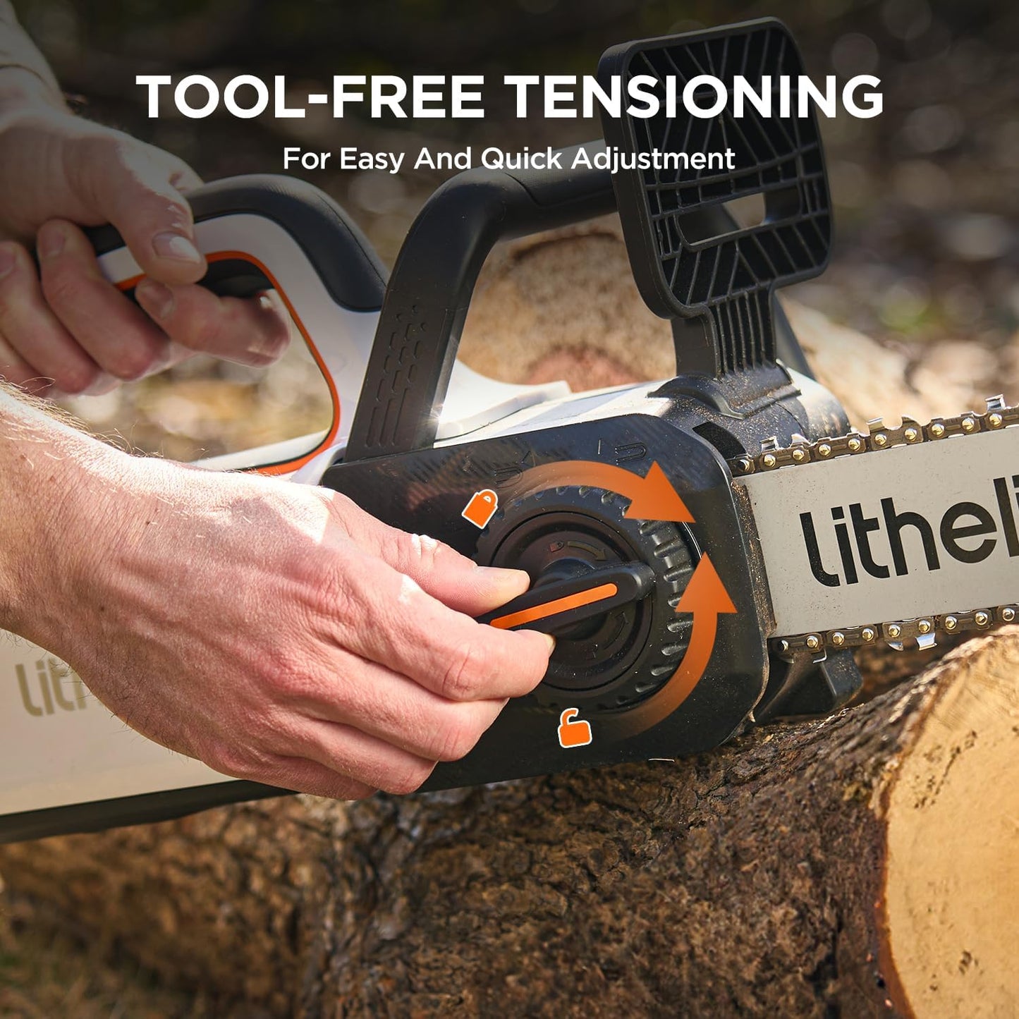 Litheli 12" Brushless Chainsaw 40V 2 x 2.5Ah Battery Chain Saw, Cordless Handheld Battery Powered Chainsaw Electric Auto-Lubrication for Wood Cutting Trimming