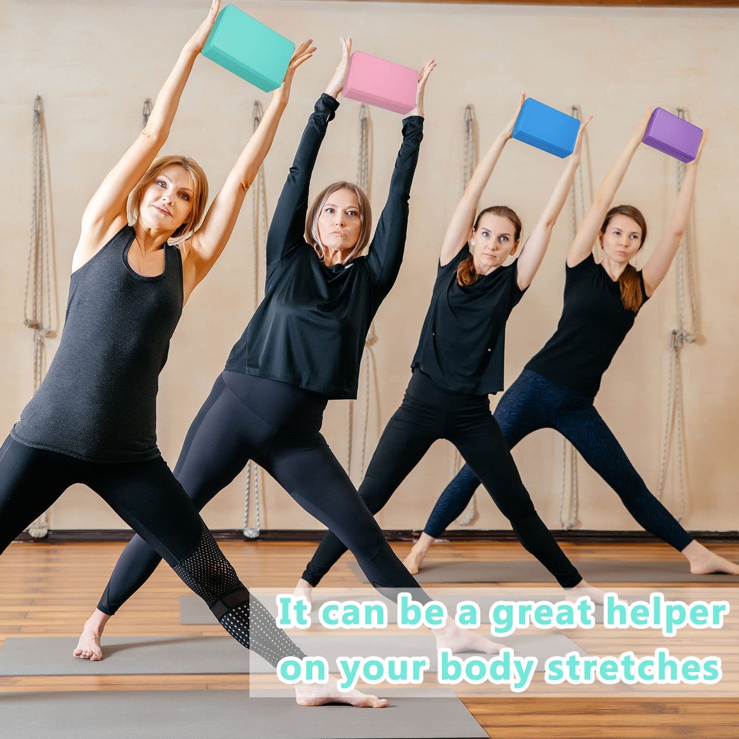 10 Pcs Yoga Blocks Bulk EVA Foam Blocks High Density Foam Brick Yoga Accessories, Improve Strength and Aid Balance and Flexibility, Supportive Soft Non Slip Surface for Pilates (Multicolor)