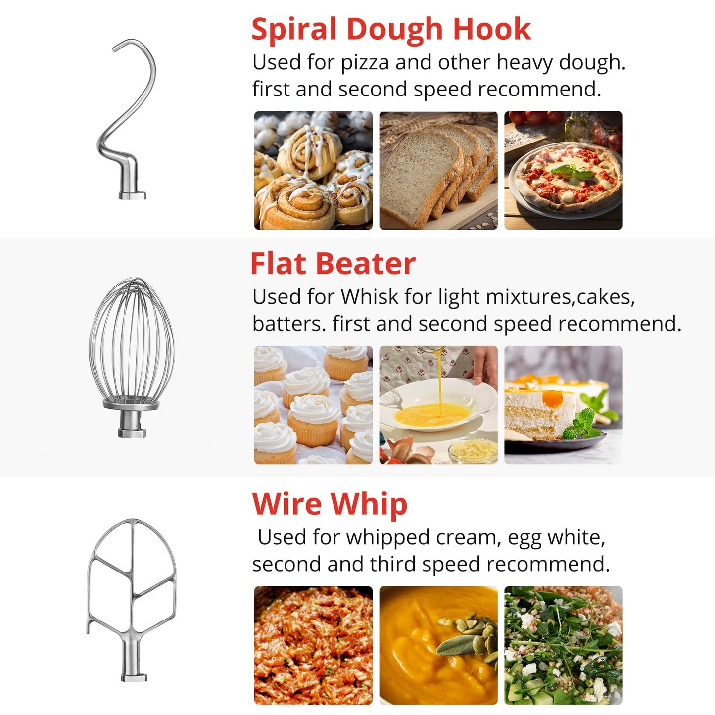 15 QT Commercial Food Mixer - Powerful 600W Motor, 3 Speeds, Stainless Steel Bowl & Attachments - Perfect for Bakeries, and Commercial Kitchens - Reliable Performance with Safety Guard