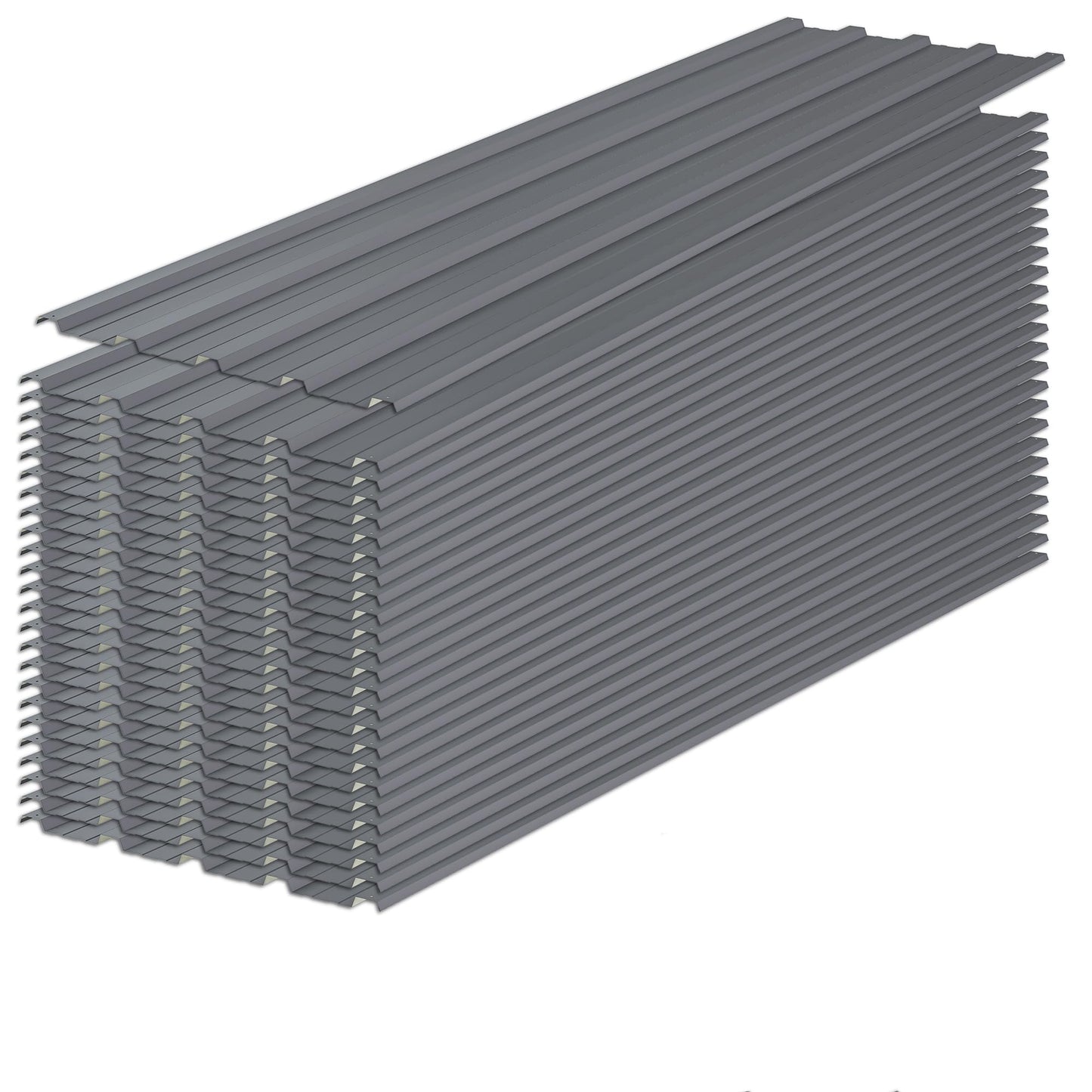 Roof Panels 10 pcs L60.63×W16.77 inch Galvanized Steel, Metal Corrugated Tin Roofing Panels Gazebo Top Cover Heavy Duty Roof Replacement for Patio Outdoor Garden, Grey