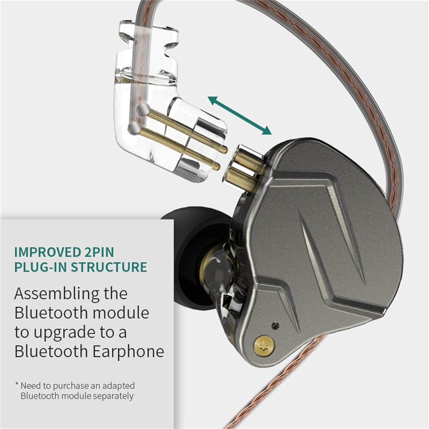 1BA 1DD Drummer KZ ZSN Pro in Ear Monitor Headphones, Hybrid Driver Wired Gaming Earbuds, Deep Bass Sound Wired Ear