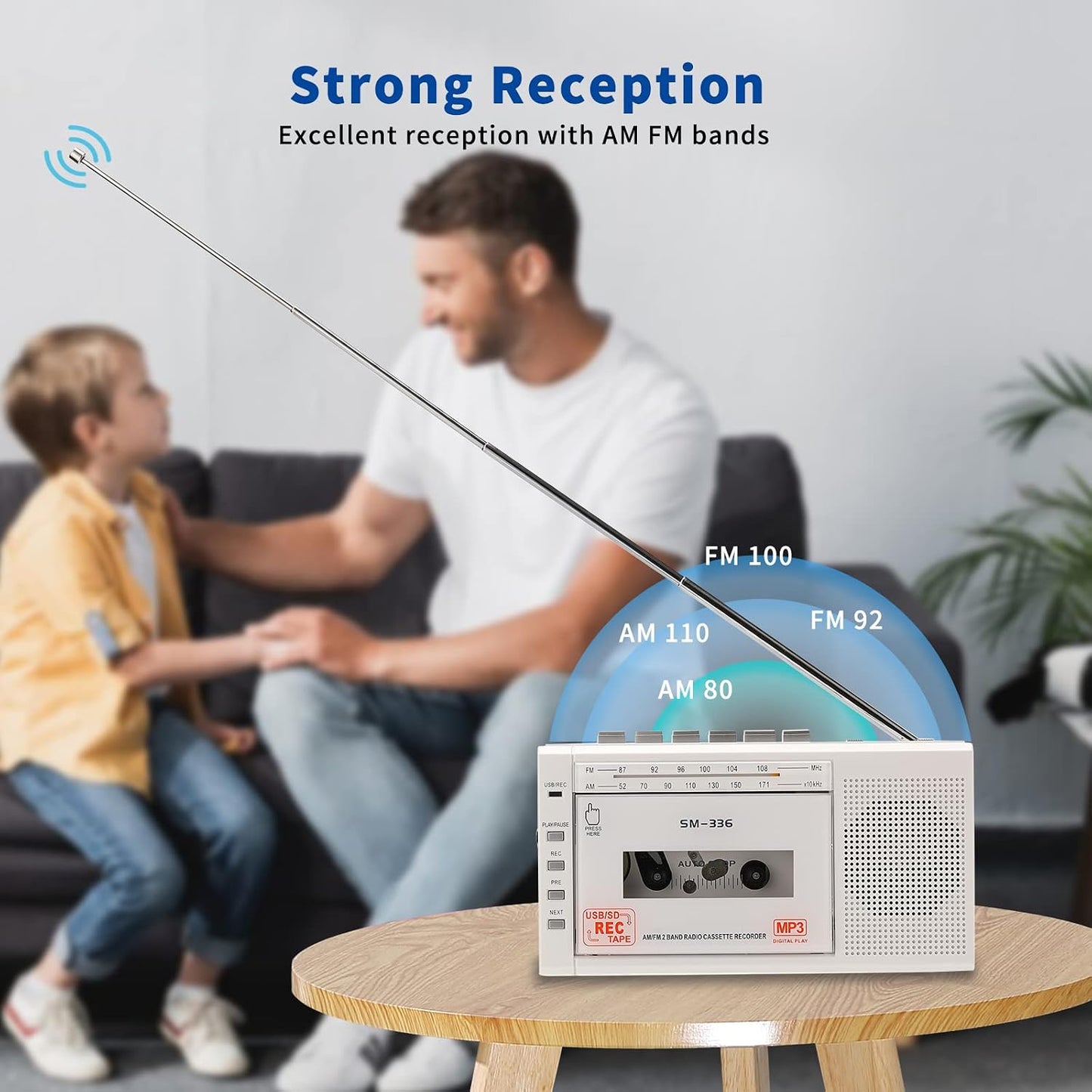 Cassette Cassette 4 SEMIER Small Player Recorder, to Digital Converter via USB or Micro SD Card, Powered by AC or AA