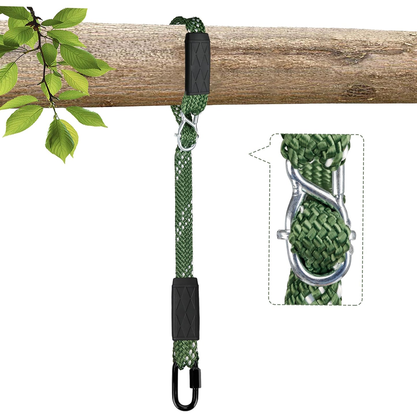 Yyiwhmy Tree Swing Hanging Straps, 6.67ft 800 LB Capacity Adjustable Nylon Swing Straps with Safer Lock Snap Carabiner for Hammock, Swing, Outdoor Camping and Aerial Yoga
