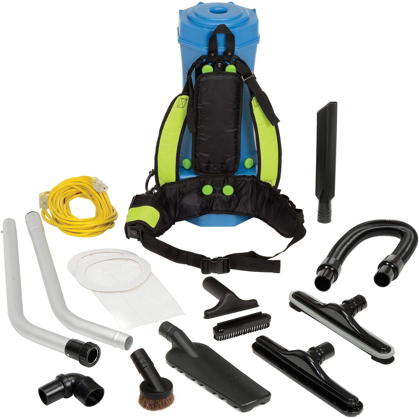 Global Industrial Commercial HEPA Backpack Vacuum with 8-Piece Tool Kit, 1-1/2 Gallon Capacity, 1500 Watt, 120V, 50'L Power Cord, Lightweight & Quiet 63 dB