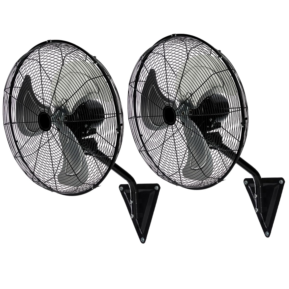 TMWINGS 20 Inch Wall Mount Fan, 2 Pack Heavy Duty Oscillating Wall-Mounted Fan with 6600 CFM, High Velocity 3 Speed Fans with Adjustable Tilting for Workshop, Garage, Patios, Industrial, Black