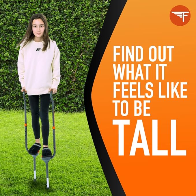 Flybar Maverick Walking Stilts for Kids - 5 Adjustable Height’s, Sturdy, Easy Assembly, Wide Non-Slip Rubber Bottom Tip, Foam Grips, Outdoor Toys for Kids 5+, 190 lbs