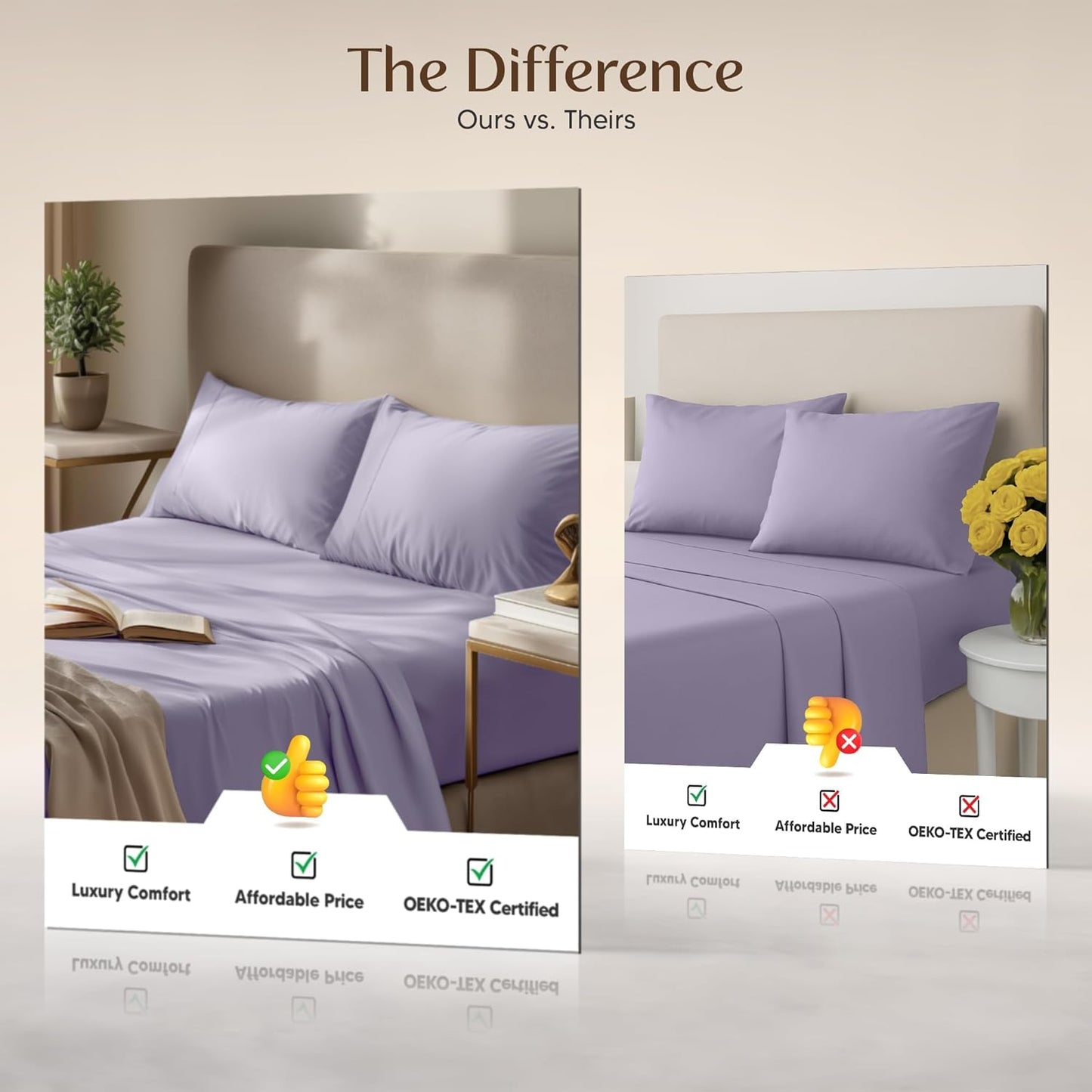 Utopia Bedding Twin XL Sheet Set - Soft & Breathable Microfiber, 3-Piece in Lavender | Oeko-Tex Certified