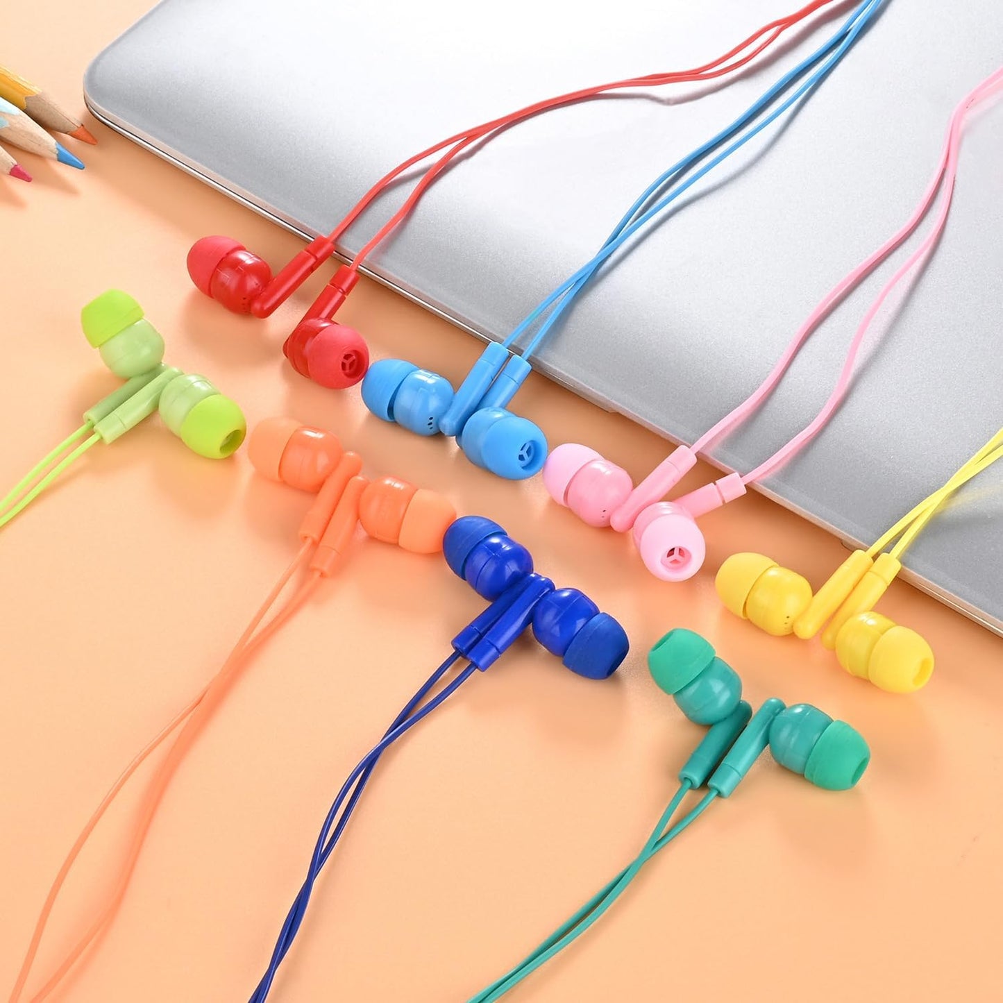 50 Pack 3.5 mm Earbud Bulk Kids Headphone for Classroom School, Wholesale Class Room Students Wired Earphones with Jack