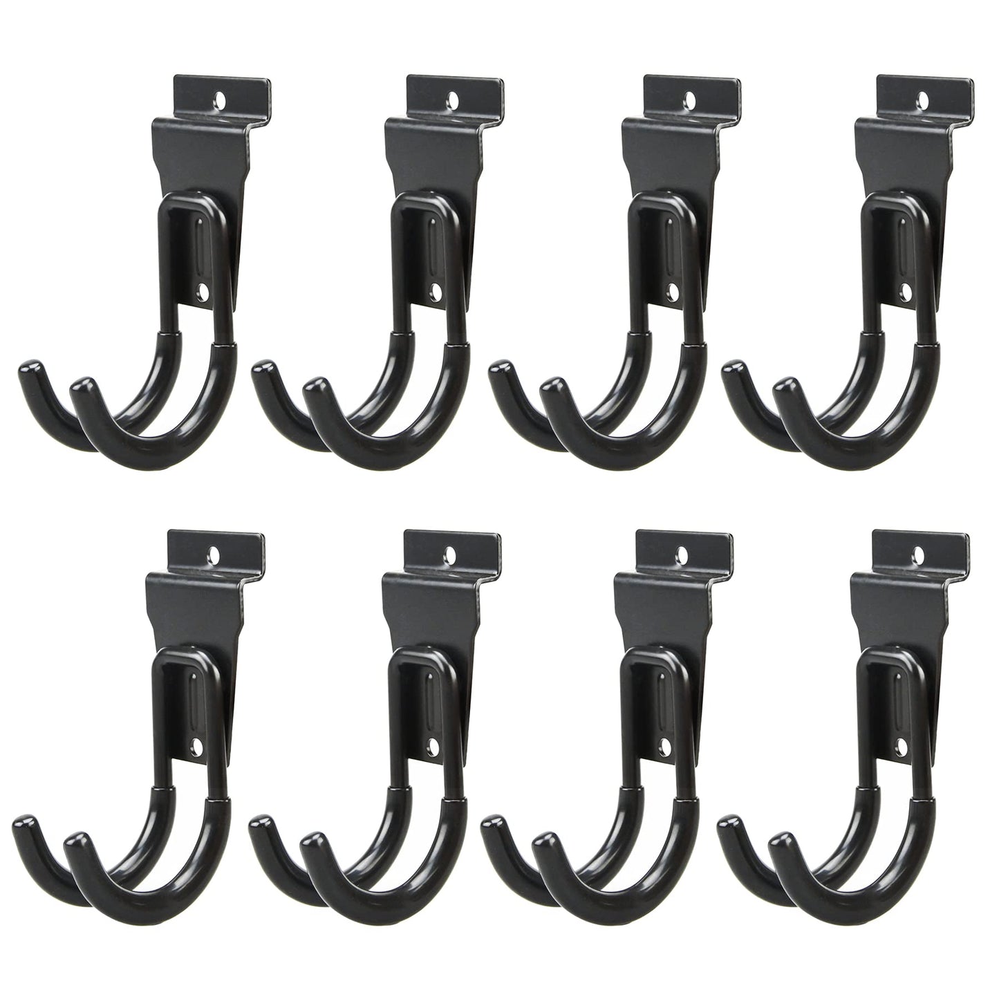 ATOOLA Slatwall Hooks, Heavy-Duty Slatwall Accessories, Black Slat Wall J Hooks, 8 Pack