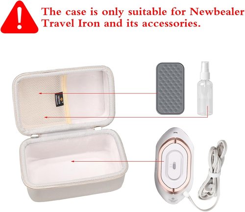 Aproca Case for Newbealer Mini Travel Iron | Portable Storage Bag - Grey (Case Only)