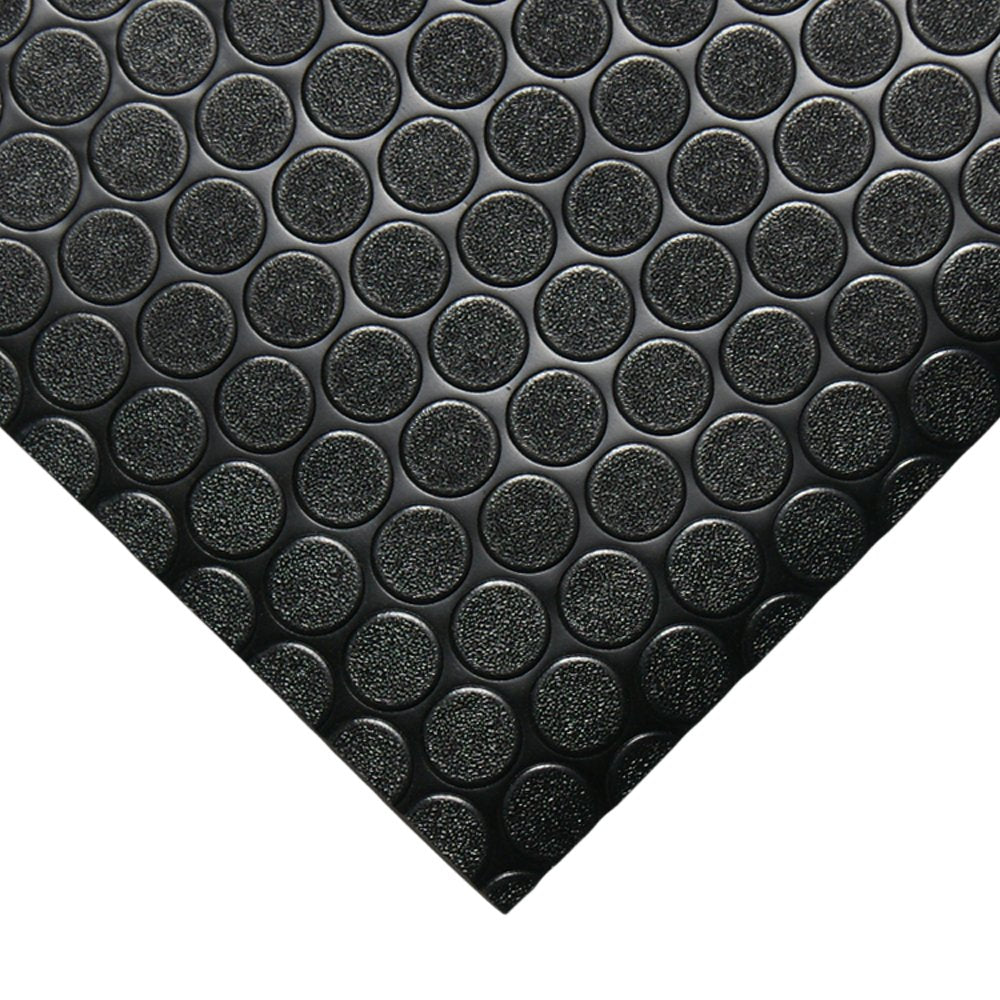 Rubber-Cal Coin-Grip Flooring and Rolling Mat, Dark Grey, 2mm x 4 x 8-Feet