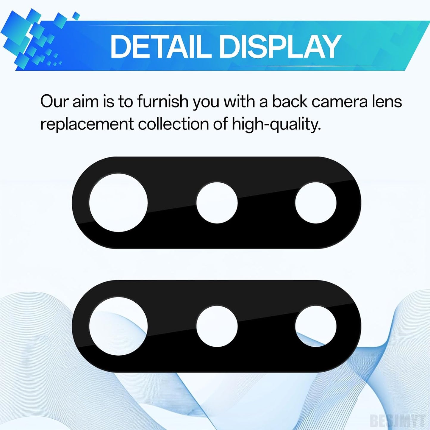 2 Pack A20s A20s SM-A207F for Samsung Galaxy Rear Camera Lens Replacement Adhesive Back Camera Glass Lens with Full Fix