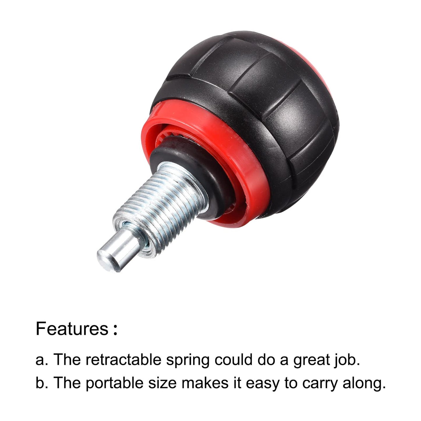 uxcell M16 Pull Pin Spring Knob Replacement Parts for Home Fitness Height Adjustment Screws Equipment Black Red 2pcs