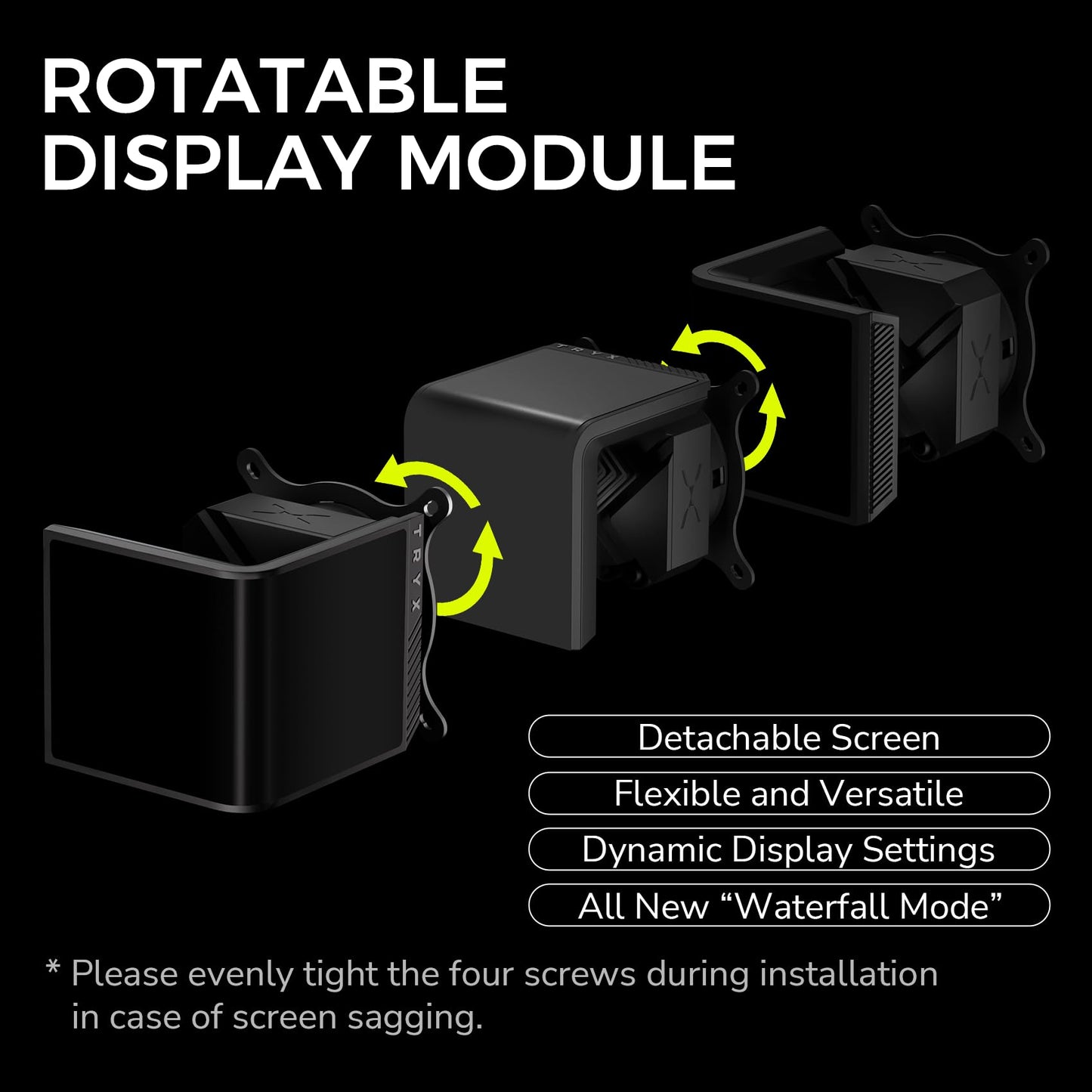 TRYX Panorama SE 360 ARGB 360mm AIO Rotatable 6.67'' AMOLED Curved Screen 3D Anamorphic Effect Customizable AIO Cooler 360mm Asetek Adela Pump 280w TDP ARGB Fan Intel LGA 1851/1700 AMD AM5/AM4