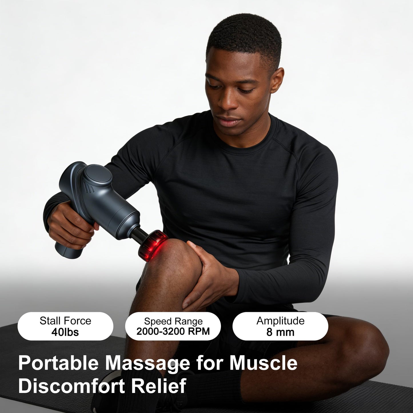 LEERCON Massage Gun with Heat, Deep Tissue Back Massager for Pain Relief, Mini Muscle Percussion Massage Gun, Fathers Day Dad Gifts Birthday Gifts for Men Women Home, Office & Travel, Blue