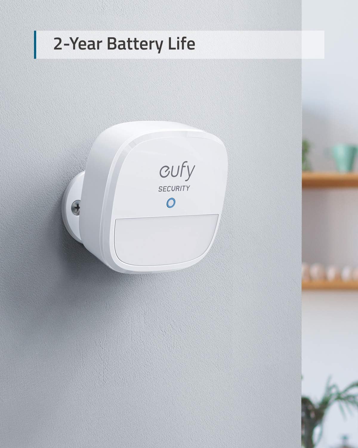 eufy Security 100 30 2-Year 24/7 Motion Sensor, Home Alarm System, Coverage, ft Detection Range, Battery Life