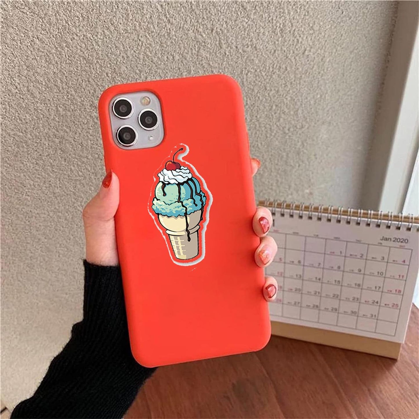 NADUSEP 50Pcs Ice Cream Stickers, Ice Cream Cone Stickers Decals Party Favors Decor Supplies for Adult Teen, Cute Sweet