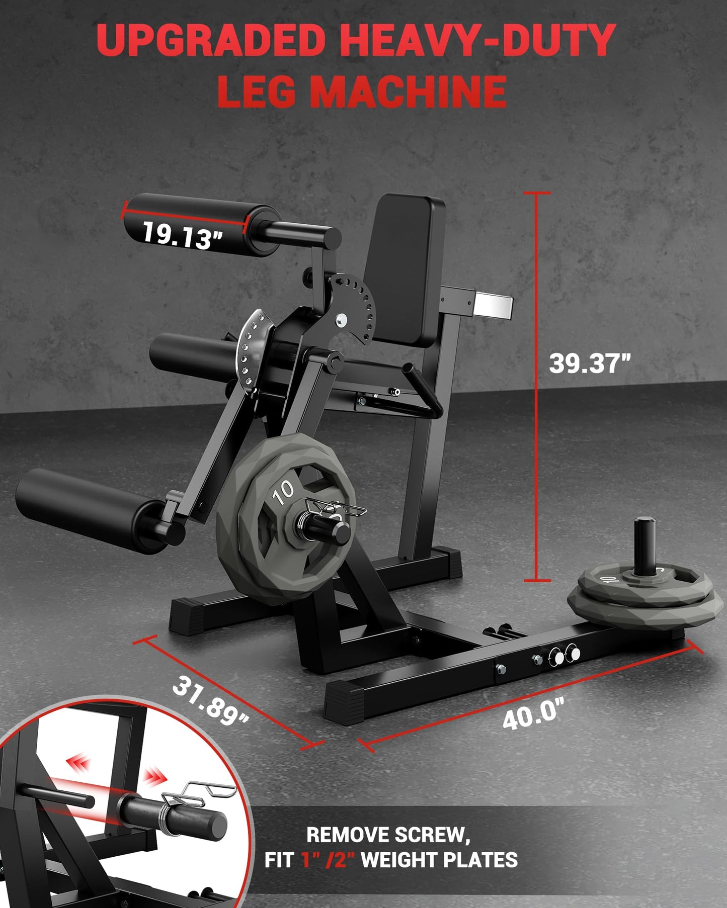 Garvee Leg Extension and Curl Machine, 4 in-1 Leg Press Machines for Home Gym, 700 LBS Weight Capacity Adjustable Workout Equipment, Exercise Bench for Lower Body (Black)