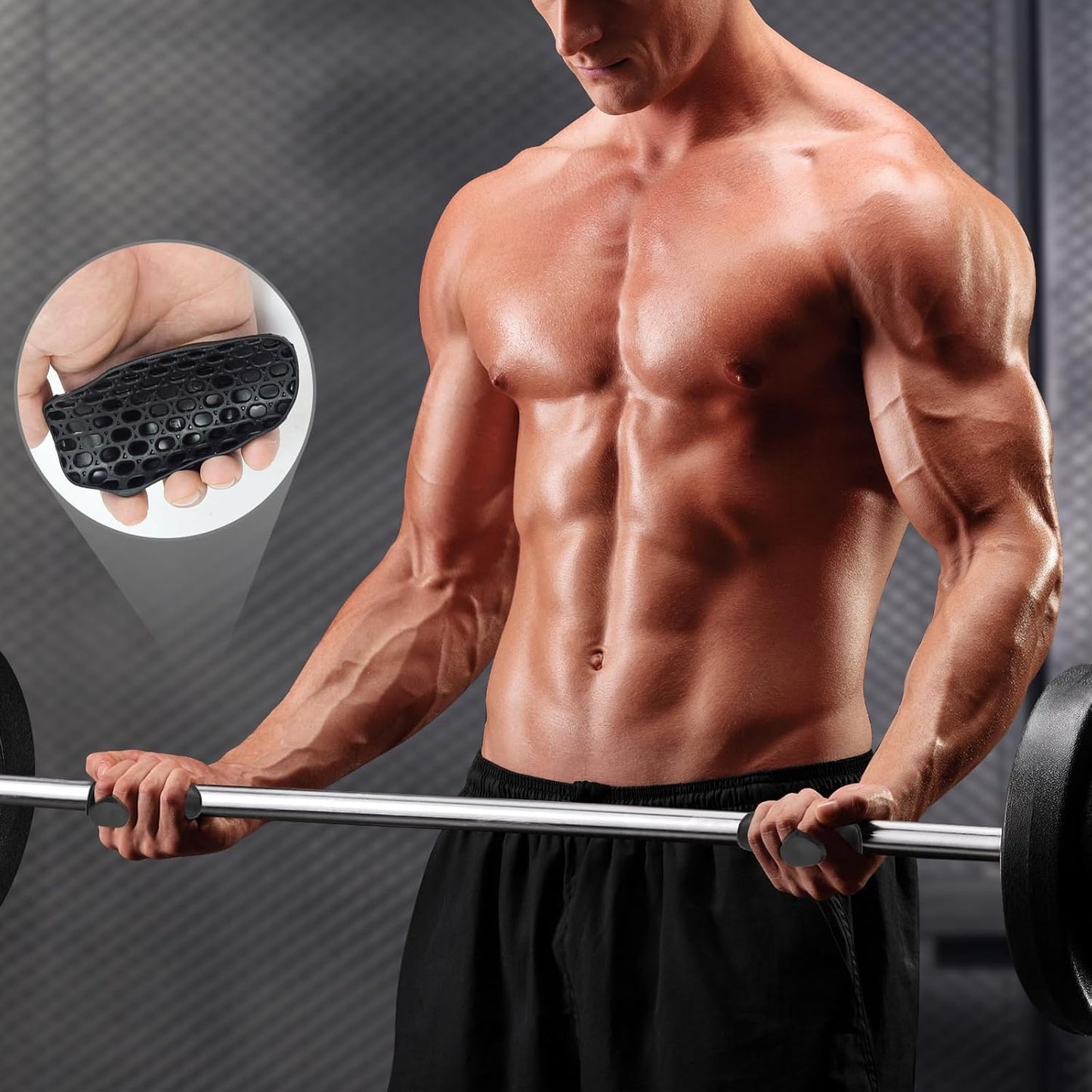 Anti-Slip Workout Grips - Silicone Dumbbell Bar Handle Grips | Weight Lifting Grips | Ergonomic Rubber Hand Protector Gloves | Ergonomic Palm Protection Glove for Gym Enthusiasts