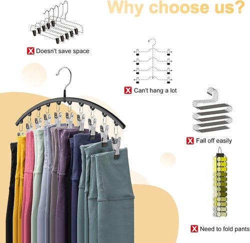 Metal Legging Organizer & Space-Saving Hat Rack - Holds 20 Leggings & 40 Caps | Efficient Storage Solution